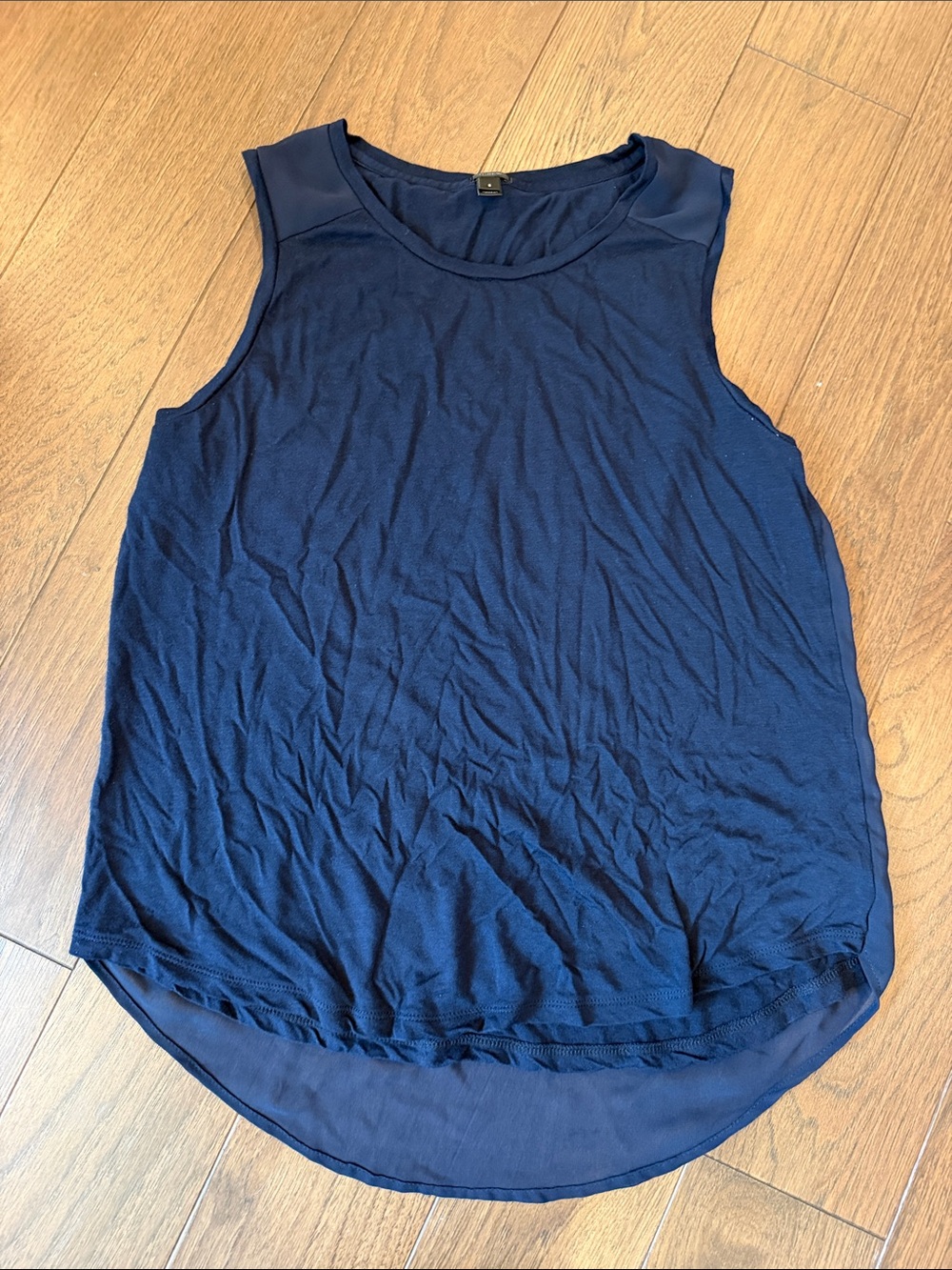 J. Crew Navy Sleeveless Layered-Back Tank Size Small - C69-063